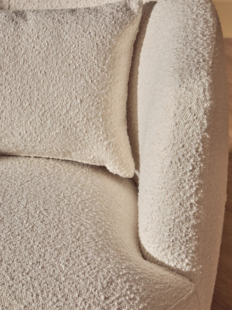 Bruge Textured Cream Curved Chair - PN Home