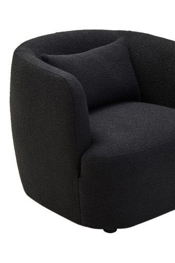 Bruge Textured Black Curved Chair - PN Home