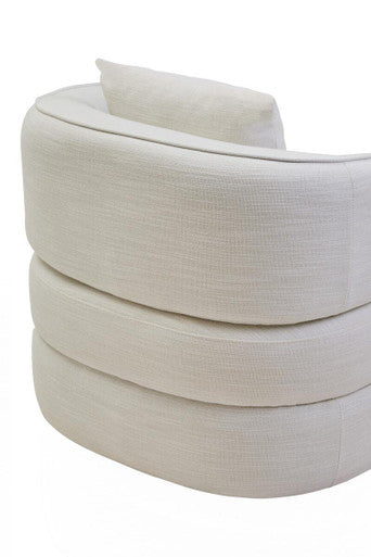 Bilani Cream Linen Effect Curved Chair - PN Home