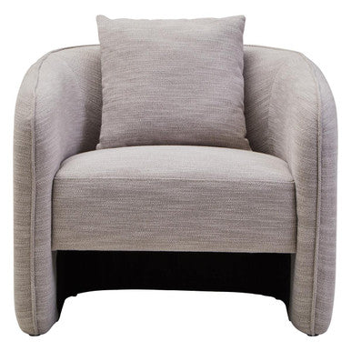 Bilani Grey Linen Effect Curved Chair - PN Home