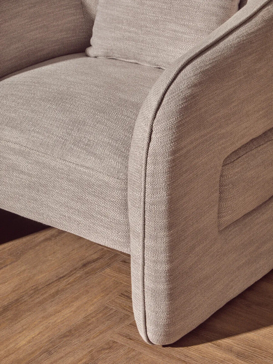 Bilani Grey Linen Effect Curved Chair - PN Home