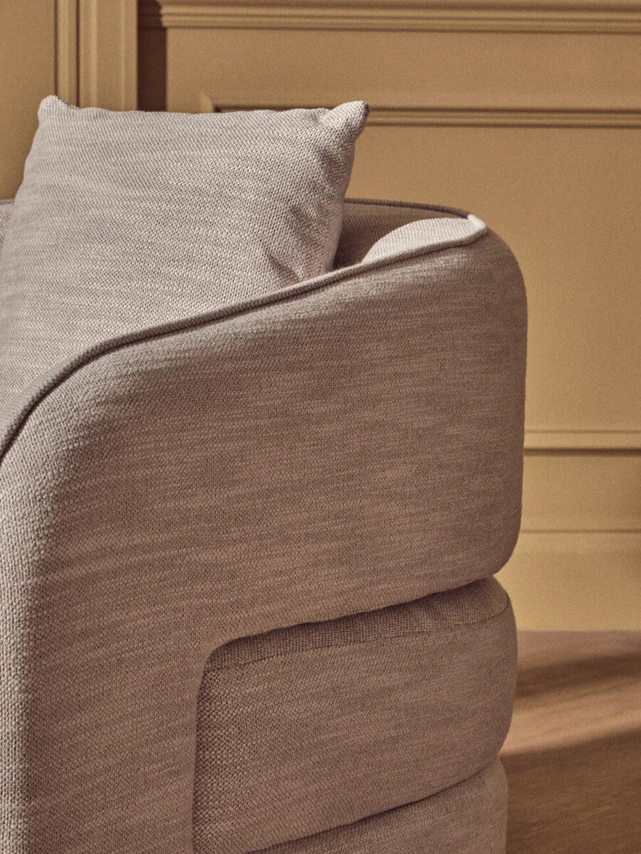 Bilani Grey Linen Effect Curved Chair - PN Home