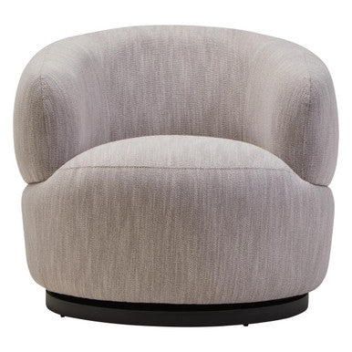 Bordo Textured Grey Curved Swivel Chair
