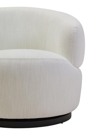 Bordo Textured Cream Curved Swivel Chair - PN Home