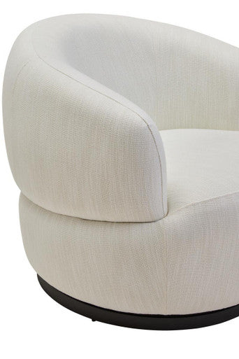 Bordo Textured Cream Curved Swivel Chair - PN Home