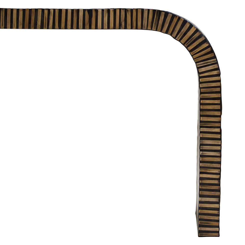Bambusa Bamboo Inlay Curved Console Table - PN Home
