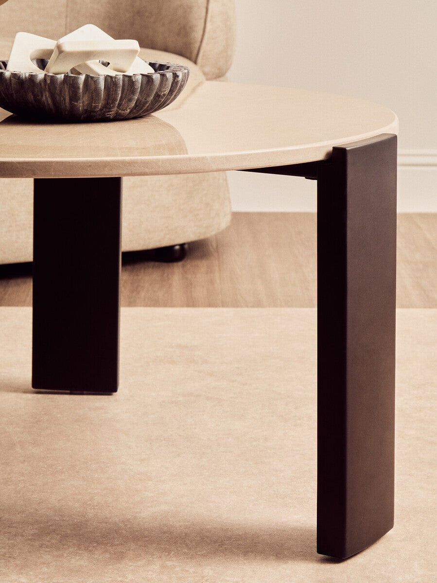 Palermo Round Cream Marble Top Large Coffee Table - PN Home