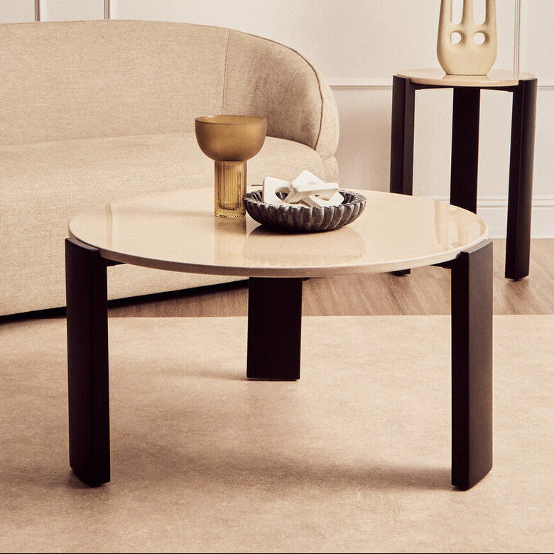 Palermo Round Cream Marble Top Large Coffee Table - PN Home