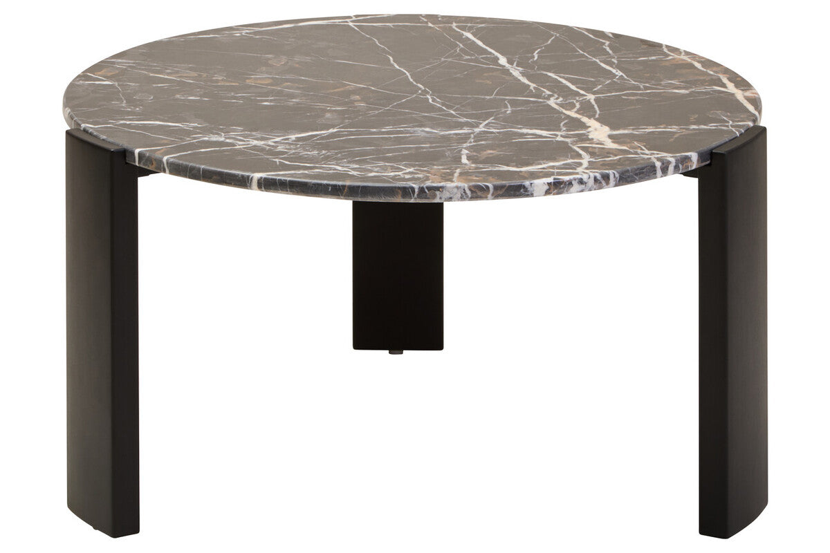 Palermo Round Black Marble Top Large Coffee Table - PN Home