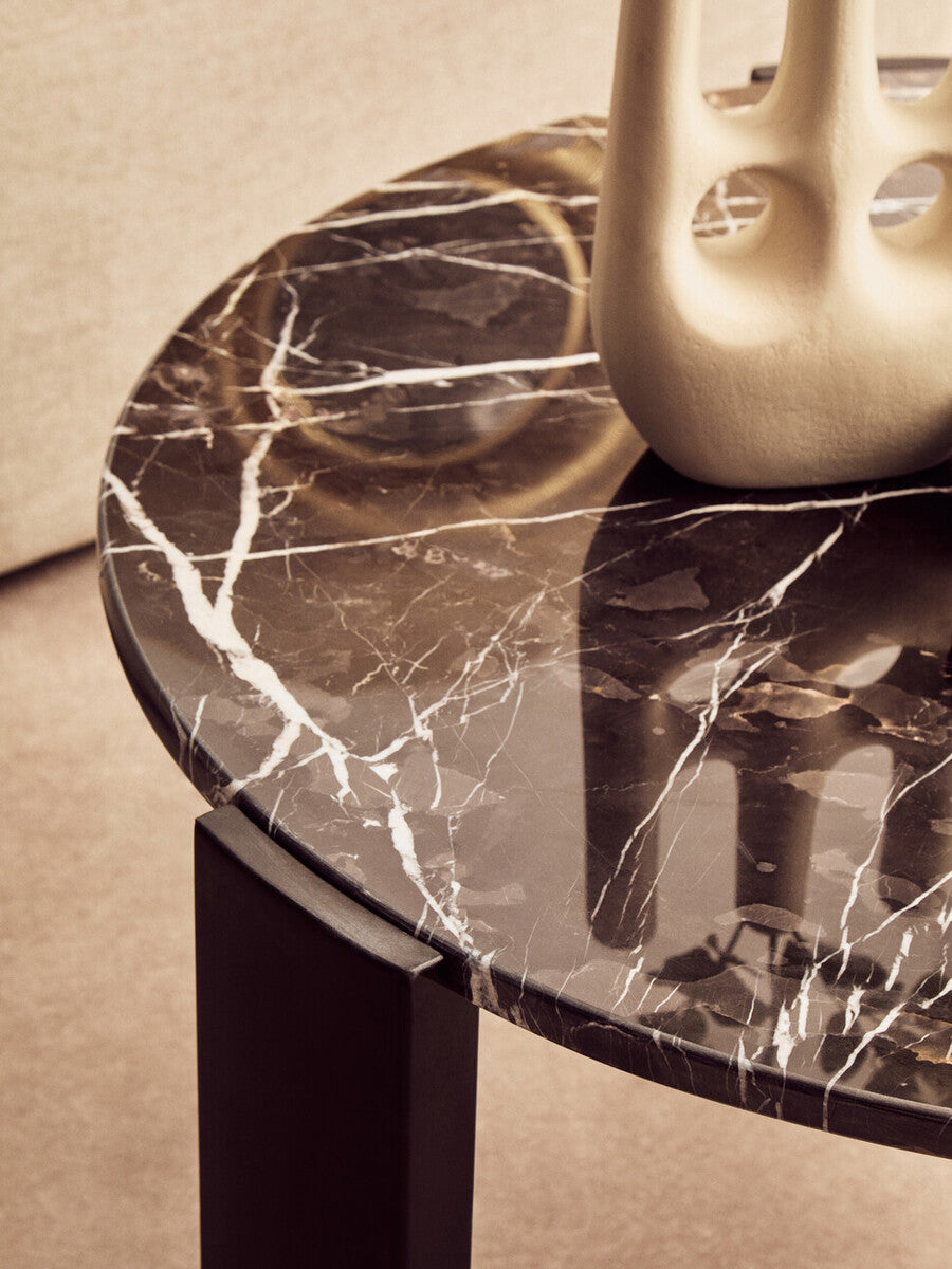 Palermo Round Black Marble Top Large Coffee Table - PN Home