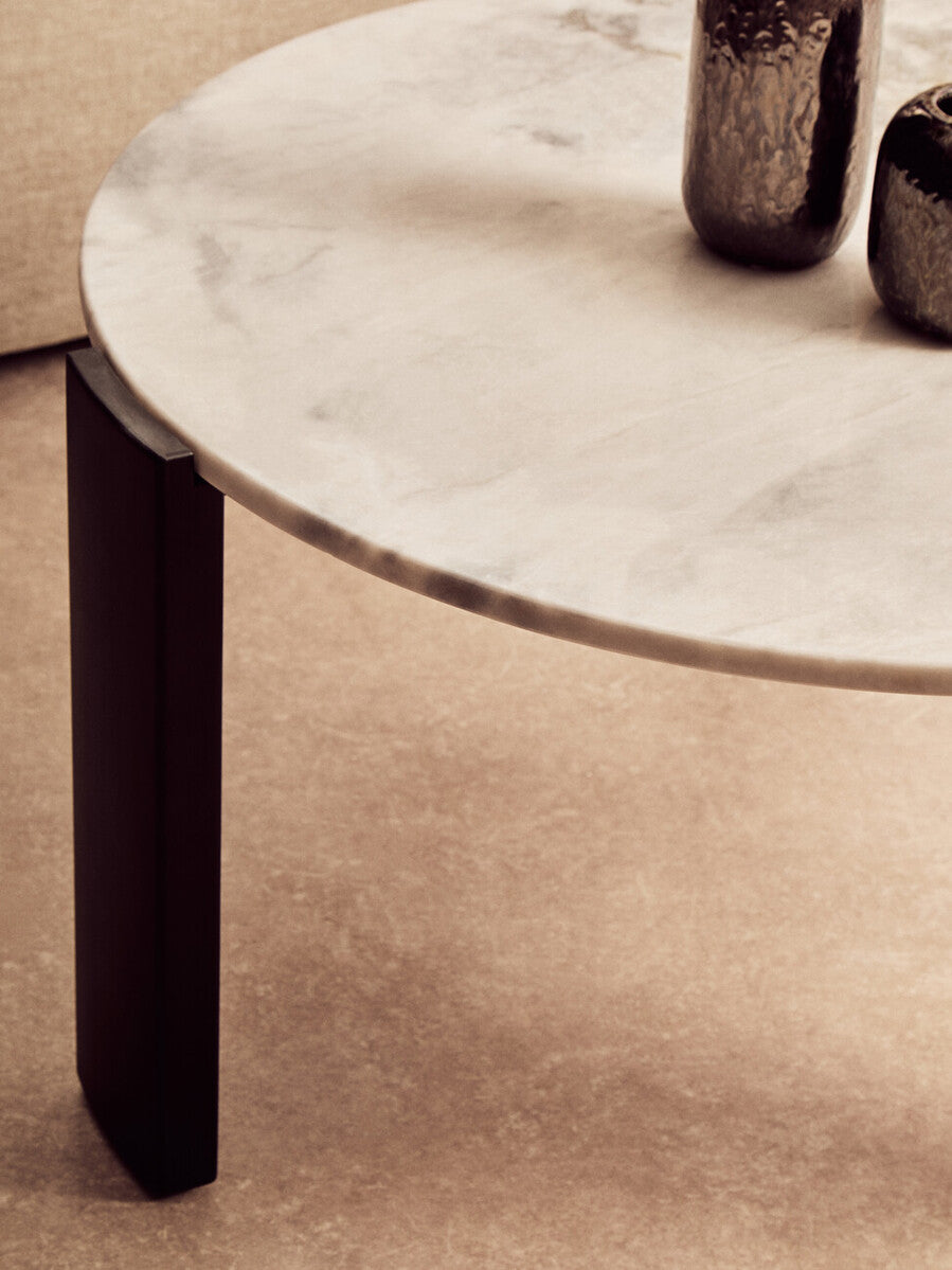 Palermo Round White Marble Top Large Coffee Table - PN Home