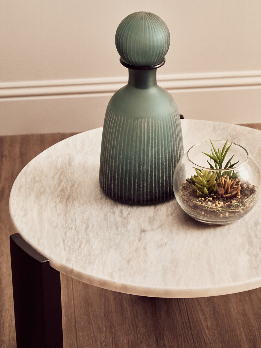 Palermo Round White Marble Top Small Coffee Table