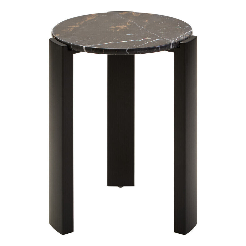 Palermo Black Marble Top Round Side Table