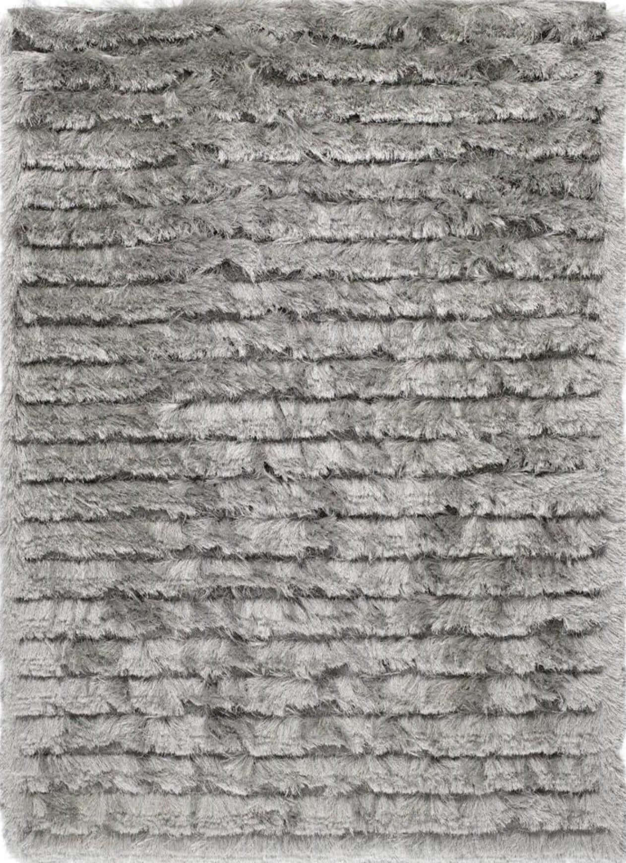 Carved Glamour Silver Grey Shaggy Rug - PN Home