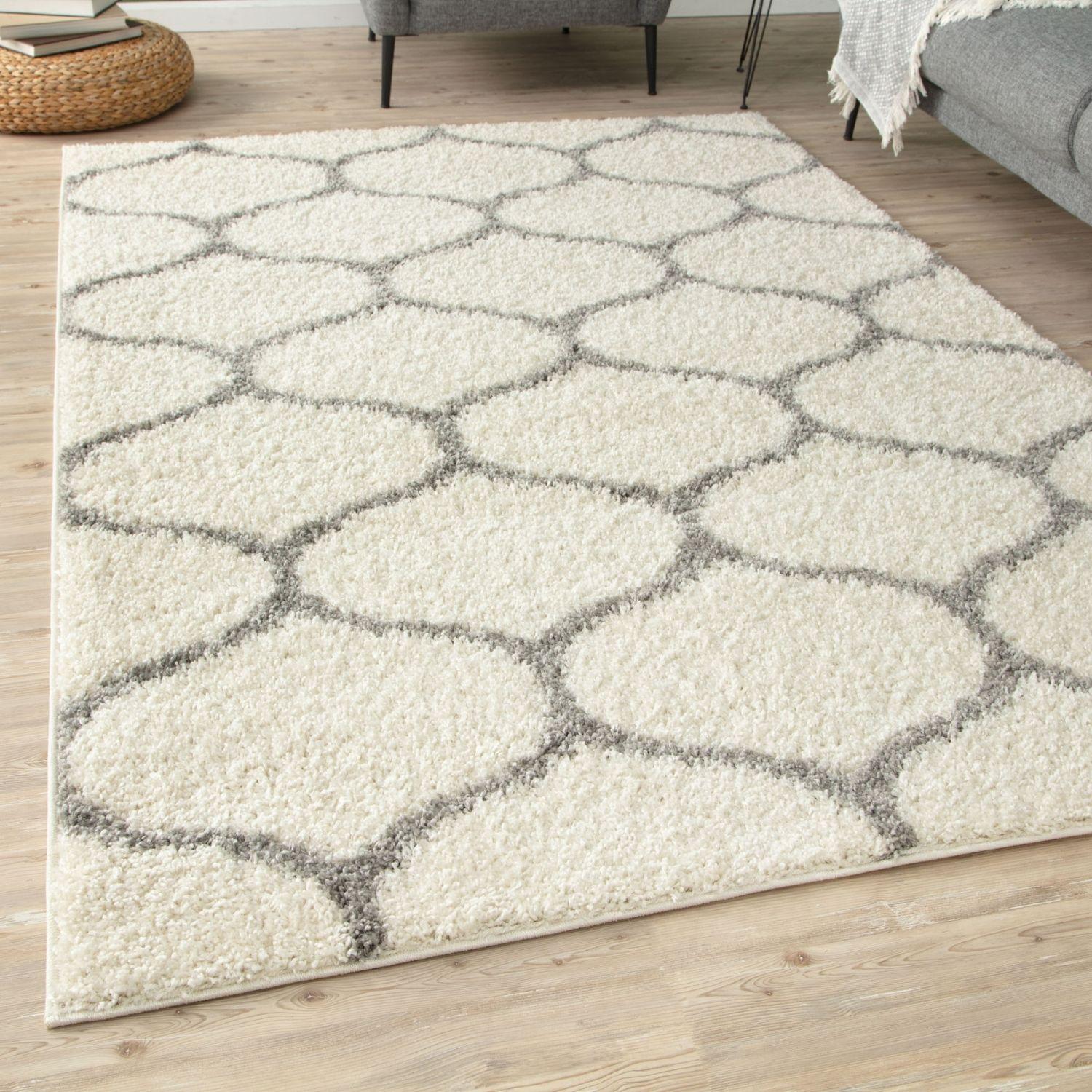 Moroccan Ivory Shaggy Rug | 600 - PN Home