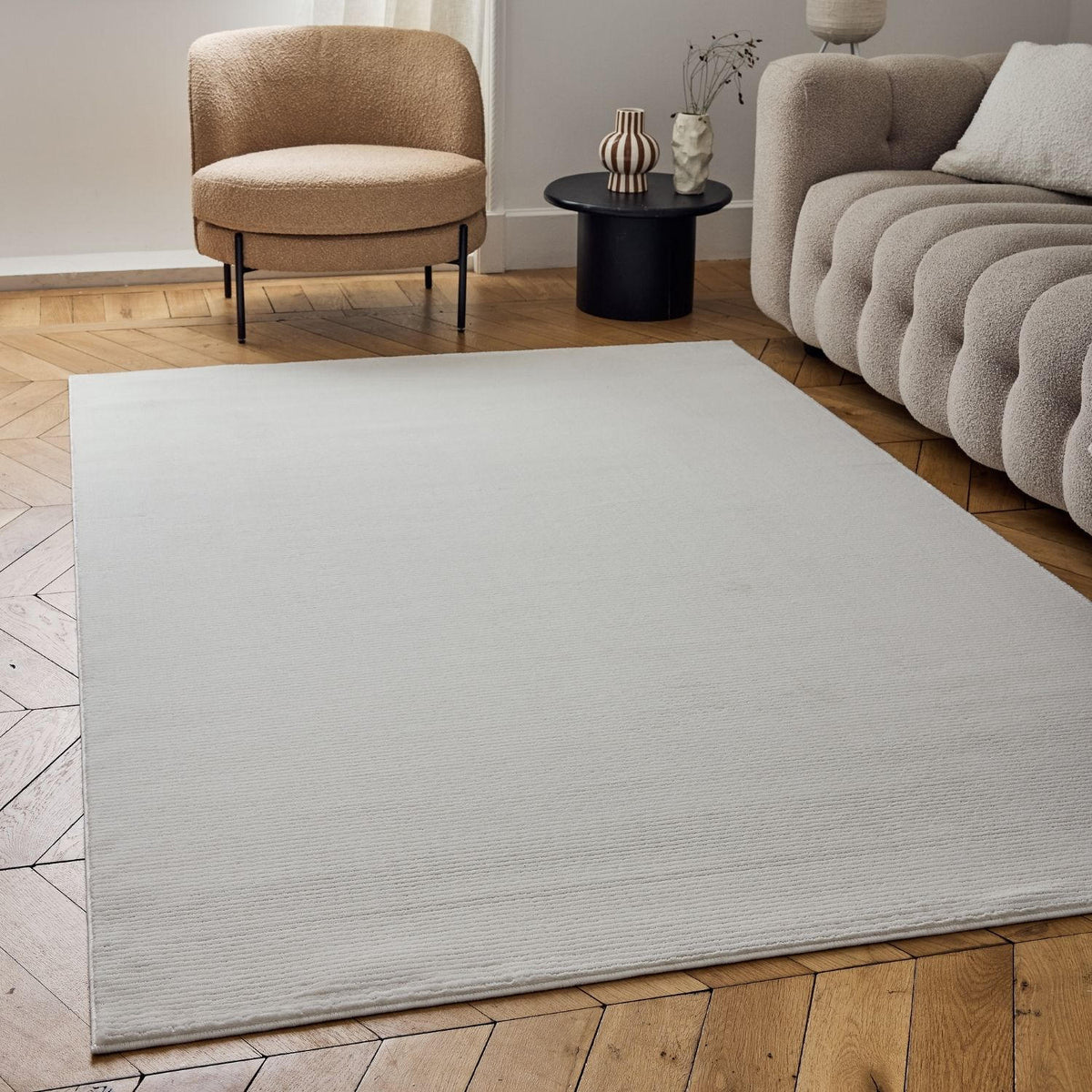 Carmel Cream Striped Rug | 6010 - PN Home