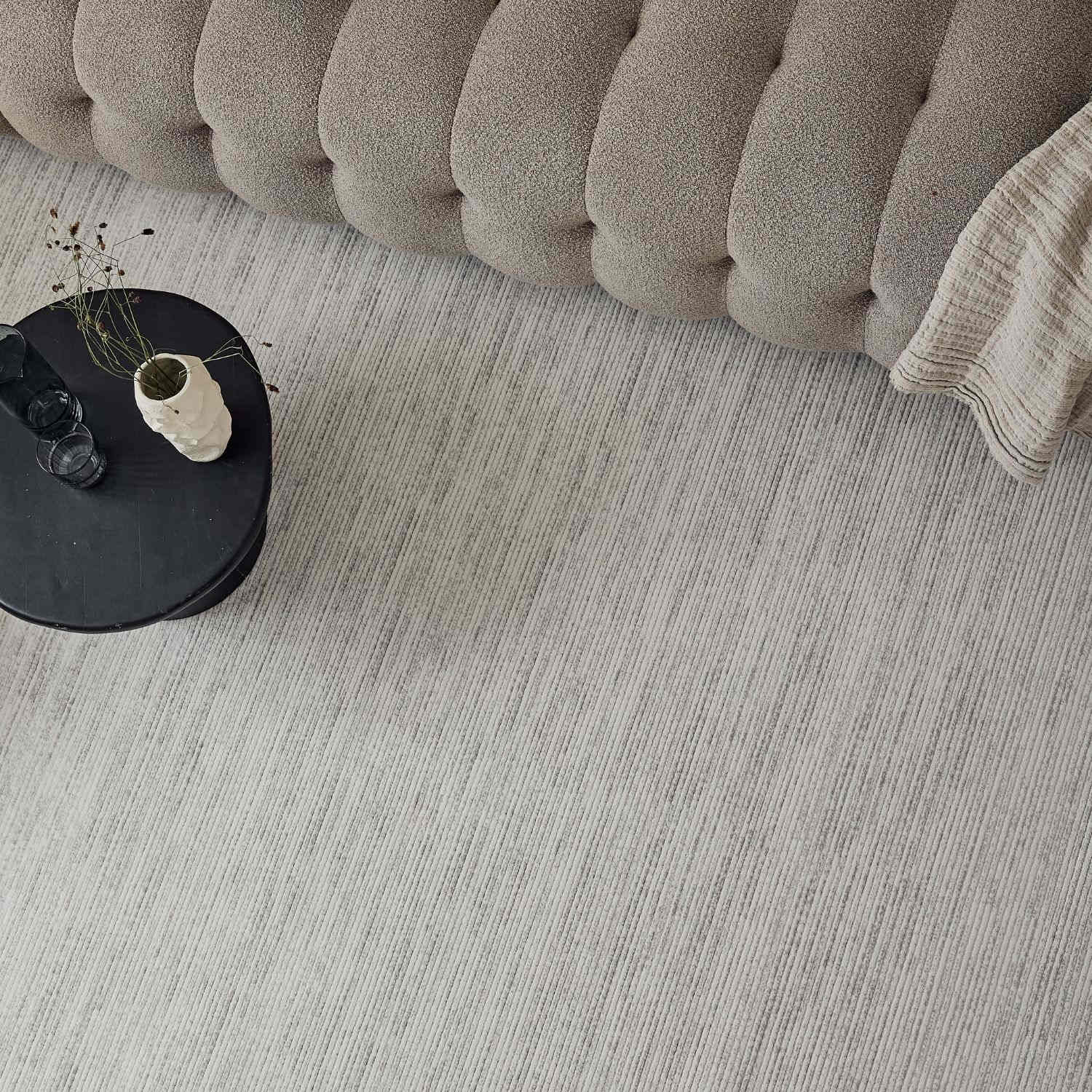 Carmel Cream-Grey Striped Rug | 6010 - PN Home