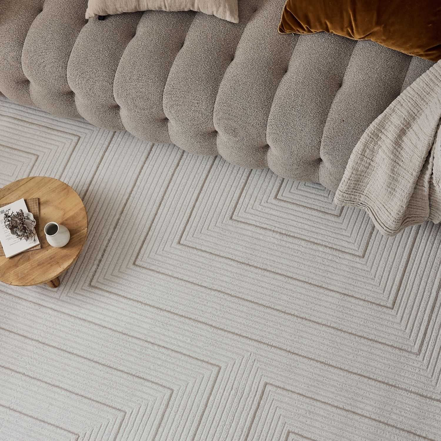 Carmel Cream-Beige Geometric Rug | 6040 - PN Home