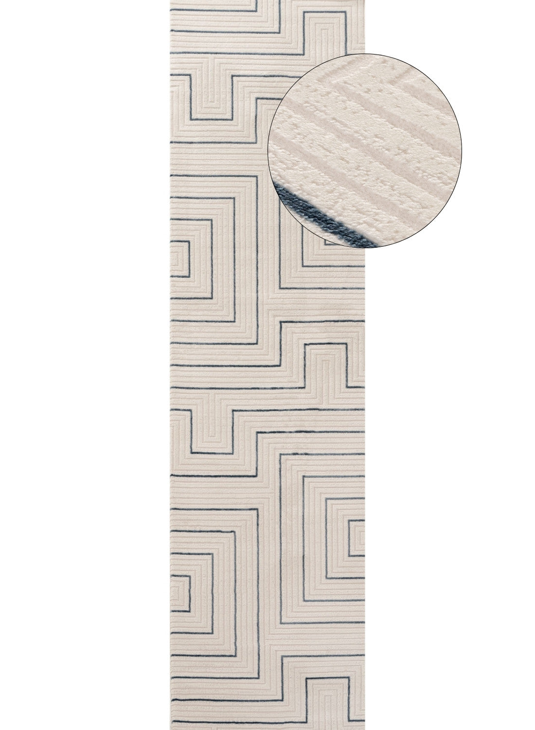 Carmel Cream-Blue Geometric Rug | 6040 - PN Home