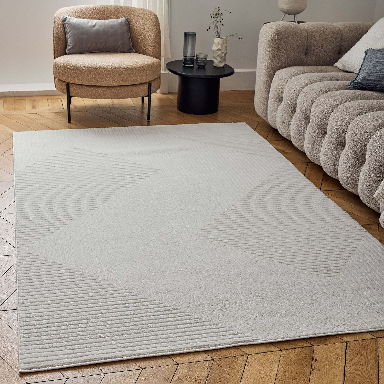 Carmel Cream Geometric Rug | 6040 - PN Home