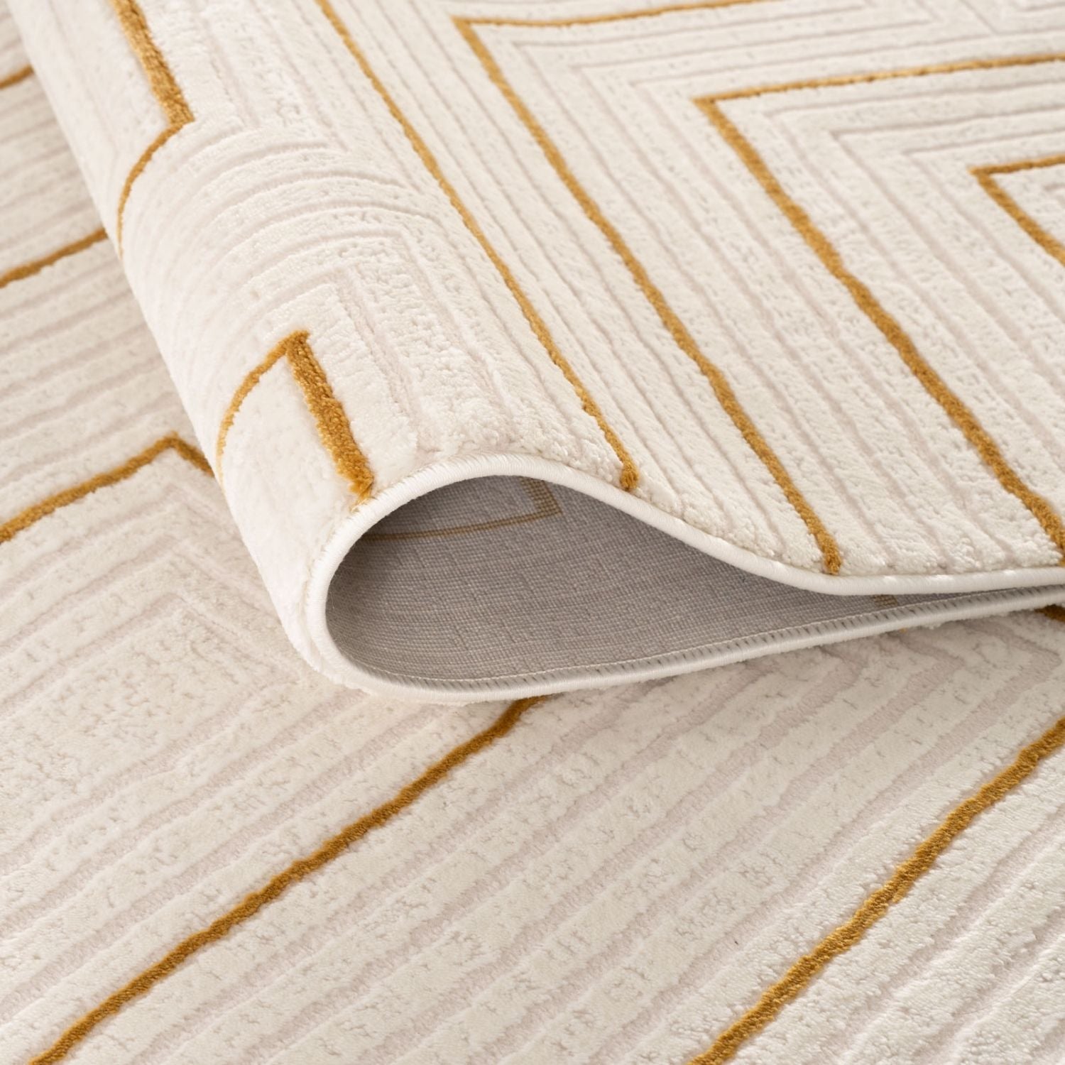 Carmel Cream-Gold Geometric Rug | 6040 - PN Home
