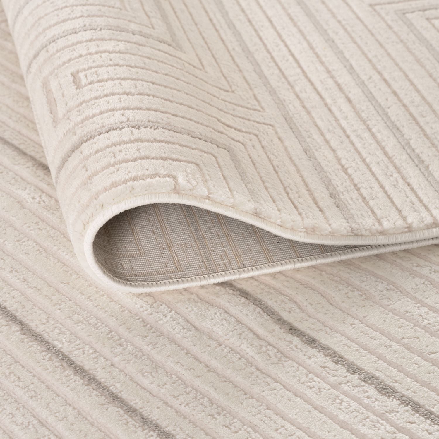 Carmel Cream-Grey Geometric Rug | 6040 - PN Home