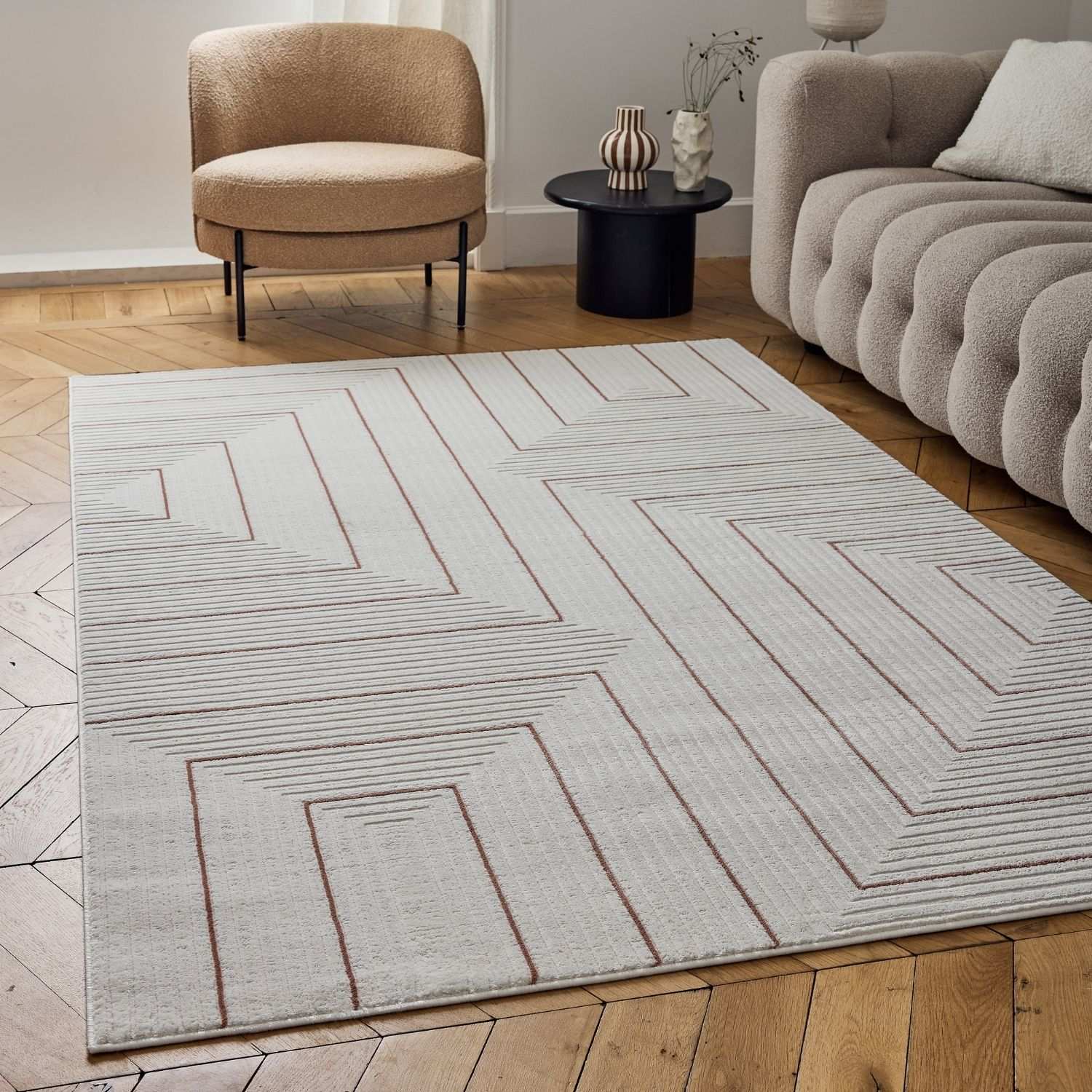 Carmel Cream-Terra Geometric Rug | 6040 - PN Home