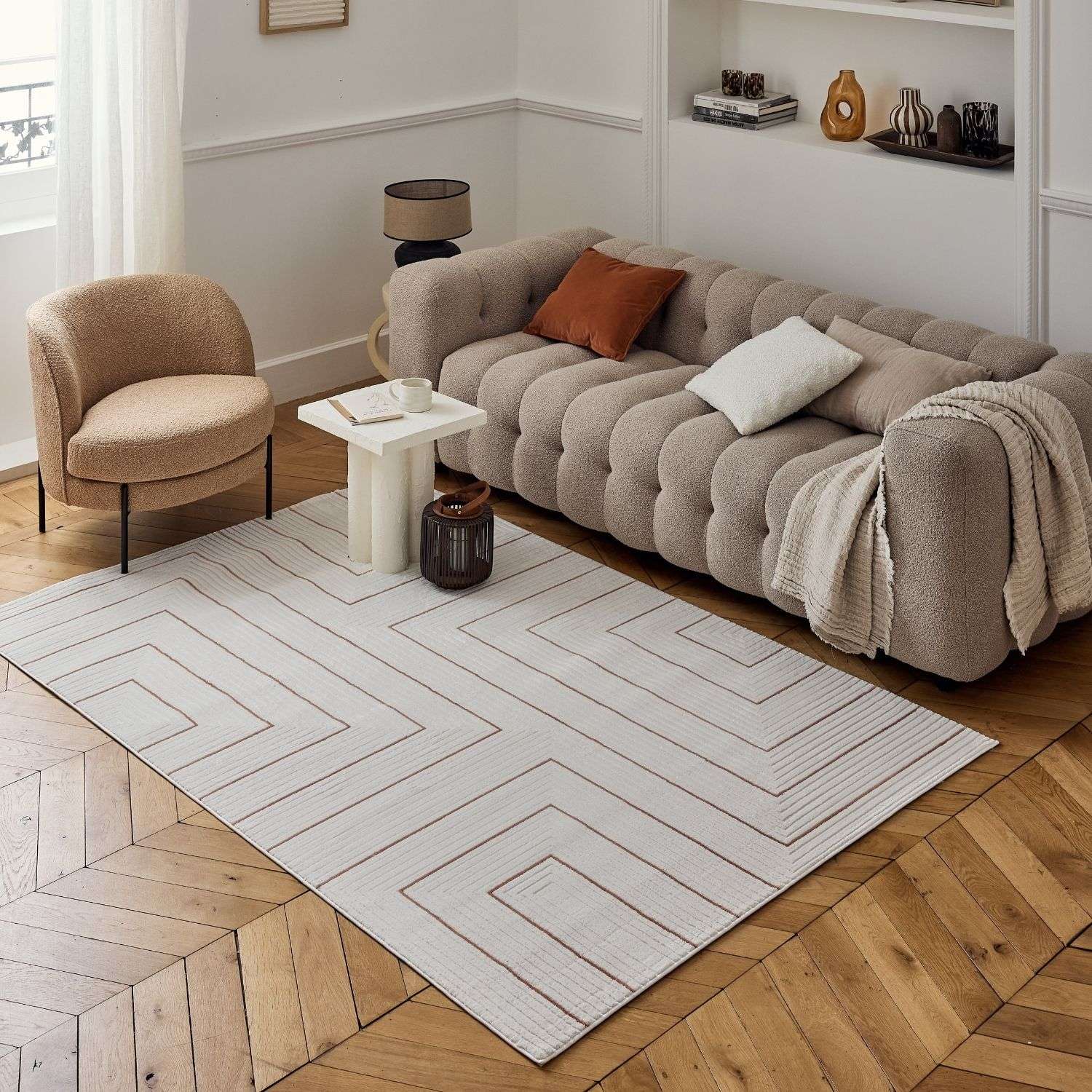 Carmel Cream-Terra Geometric Rug | 6040 - PN Home