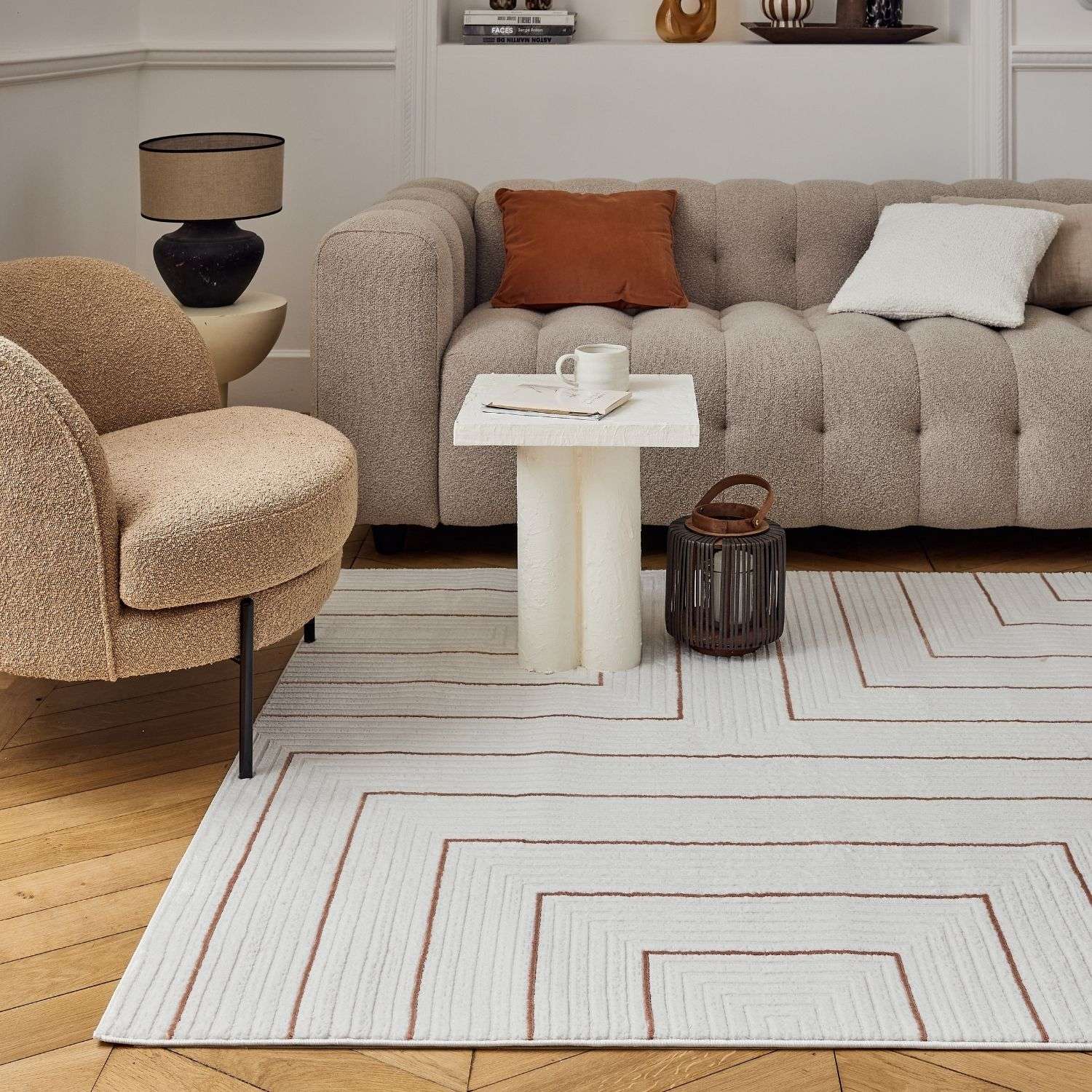 Carmel Cream-Terra Geometric Rug | 6040 - PN Home