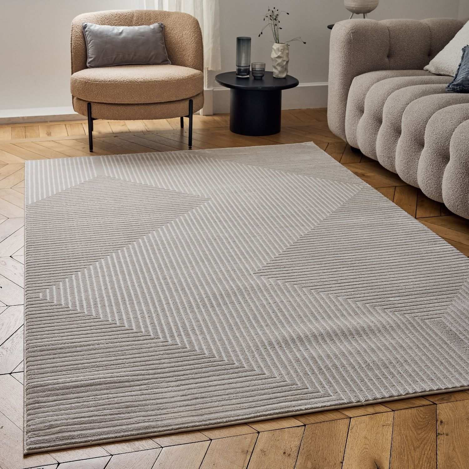 Carmel Beige-Cream Geometric Rug | 6050 - PN Home