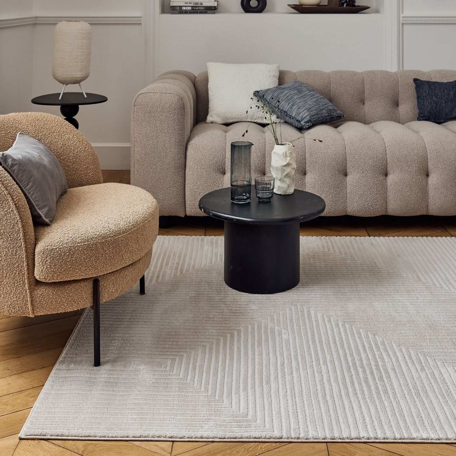 Carmel Beige-Cream Geometric Rug | 6050 - PN Home