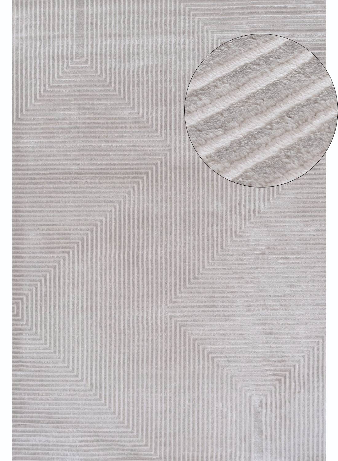 Carmel Grey-Cream Geometric Rug | 6050 - PN Home