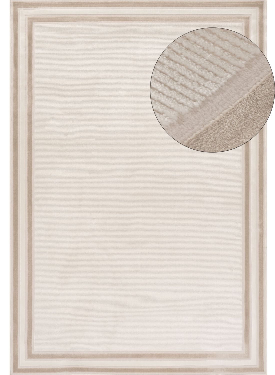 Carmel Cream-Beige Bordered Rug | 6060 - PN Home