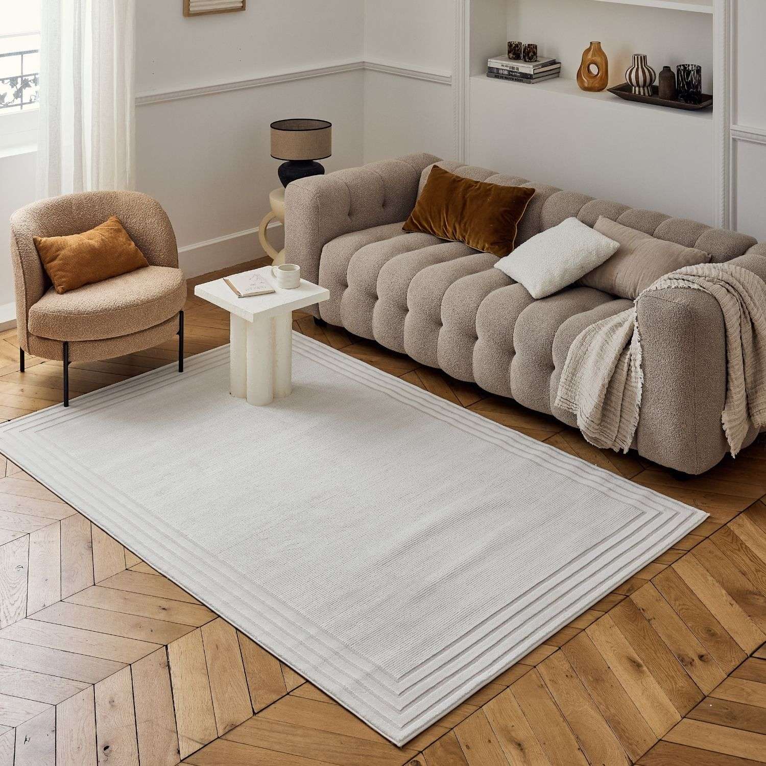 Carmel Cream Bordered Rug | 6060 - PN Home