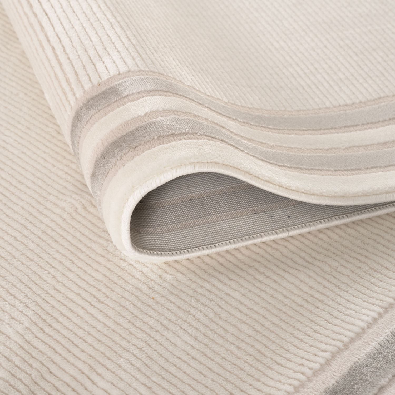 Carmel Cream-Grey Bordered Rug | 6060 - PN Home
