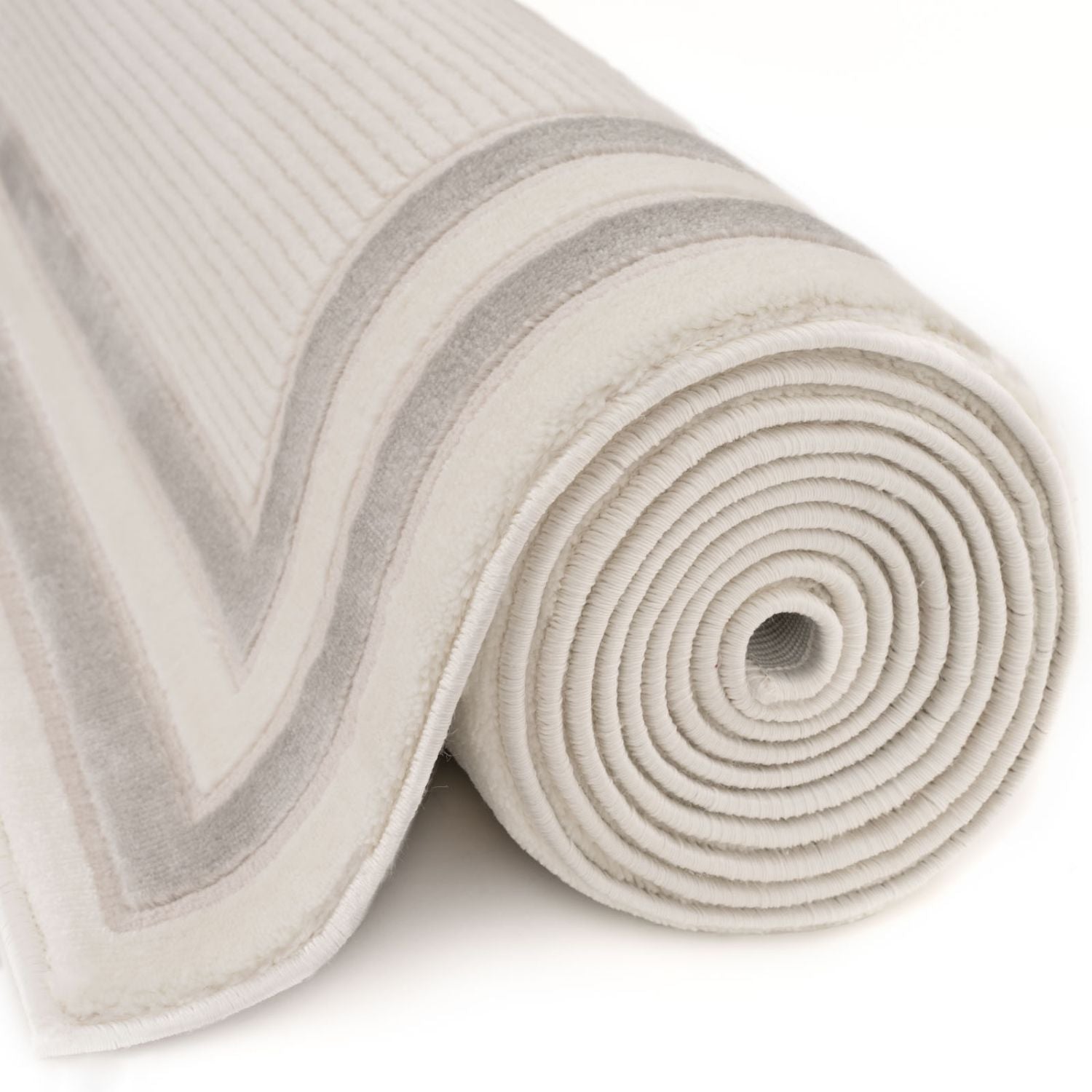 Carmel Cream-Grey Bordered Rug | 6060 - PN Home