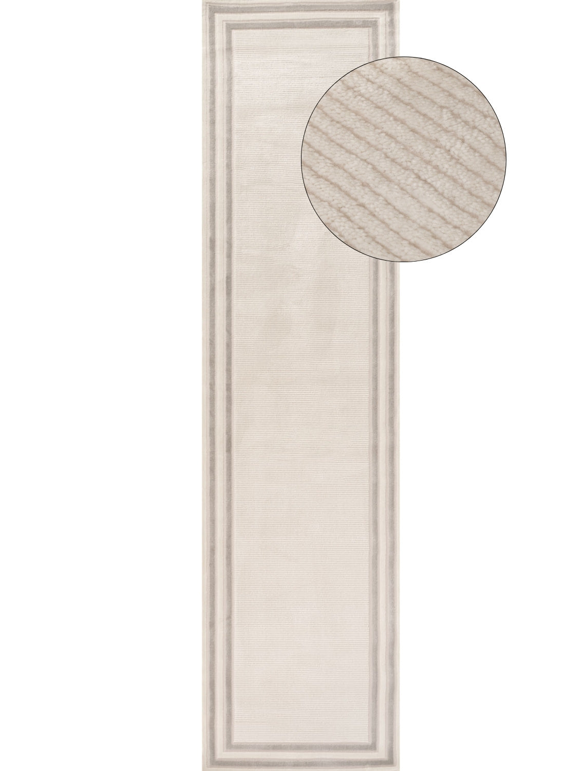 Carmel Cream-Grey Bordered Rug | 6060 - PN Home