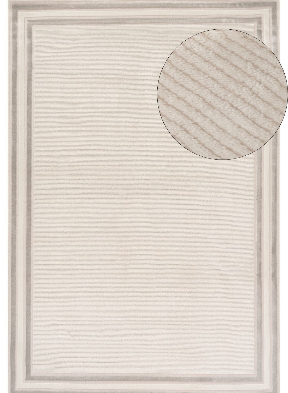 Carmel Cream-Grey Bordered Rug | 6060 - PN Home