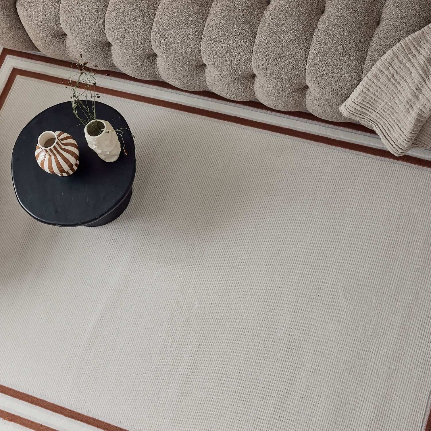 Carmel Cream-Terra Bordered Rug | 6060 - PN Home