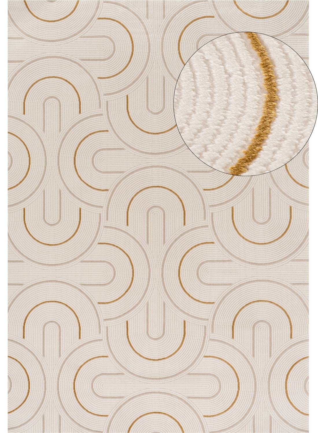 Carmel Cream-Gold Geometric Rug | 6070 - PN Home