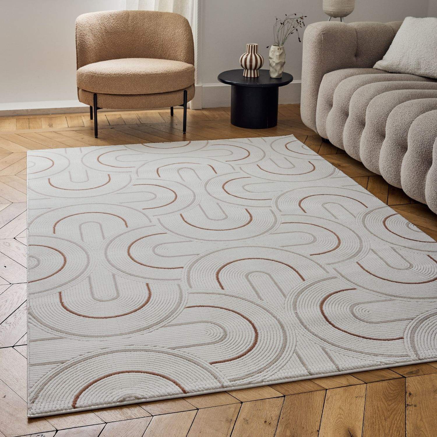 Carmel Cream-Terra Geometric Rug | 6070 - PN Home