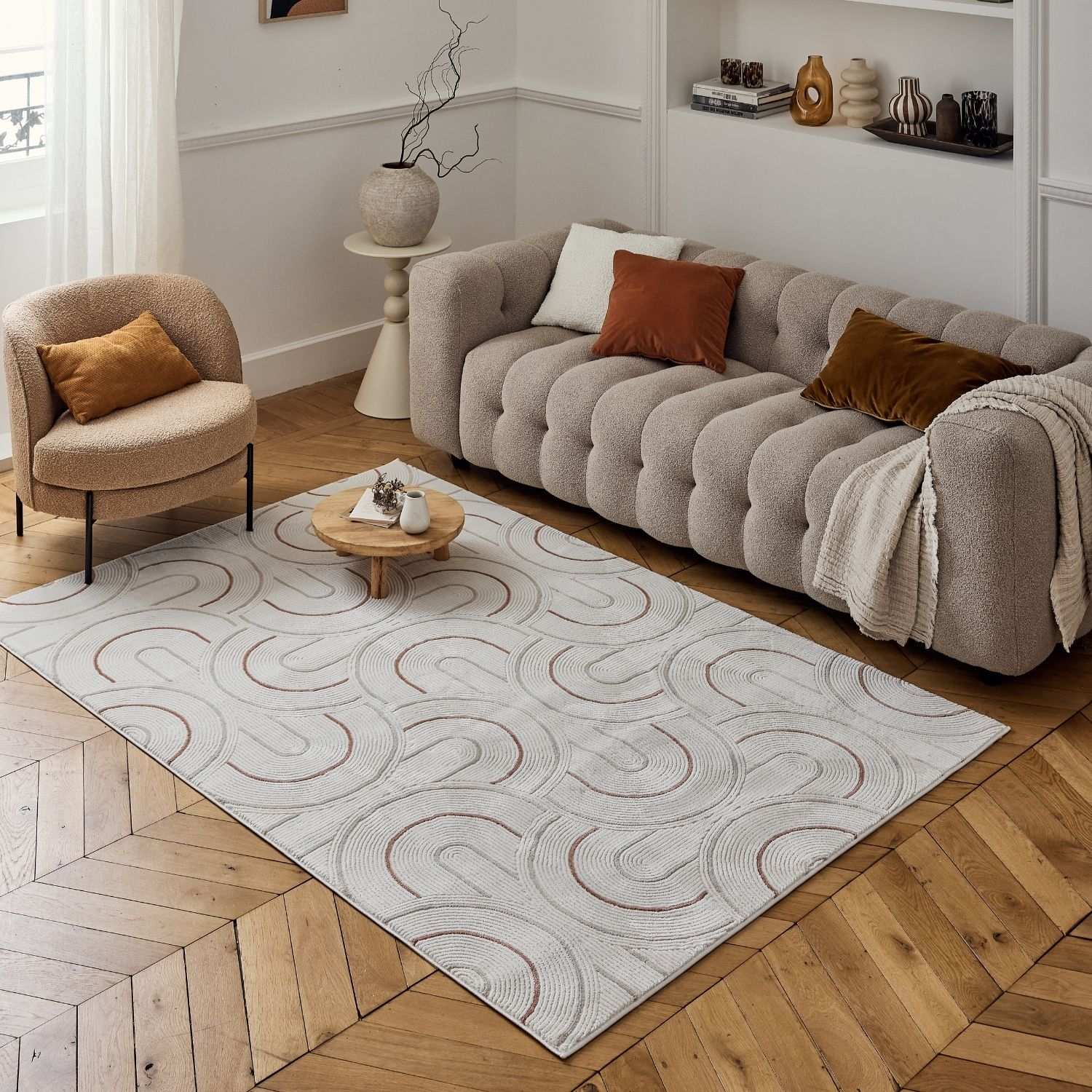 Carmel Cream-Terra Geometric Rug | 6070 - PN Home