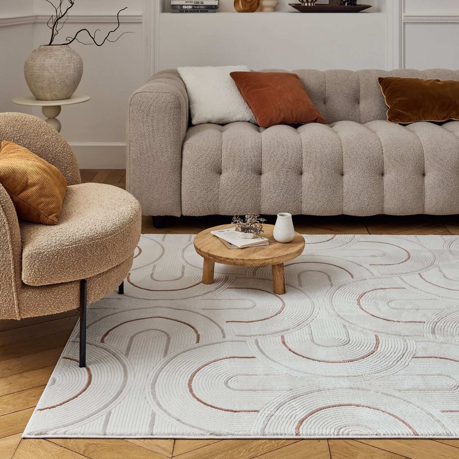 Carmel Cream-Terra Geometric Rug | 6070 - PN Home