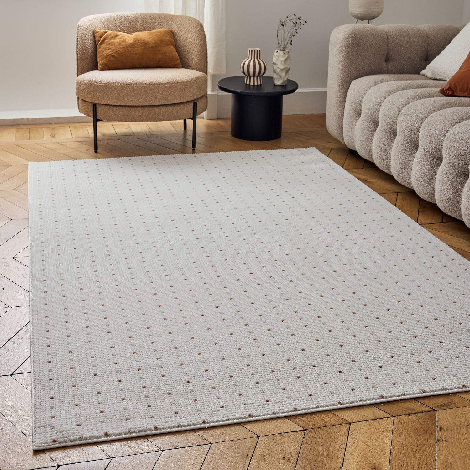 Carmel Cream-Terra Dots Rug | 6080 - PN Home