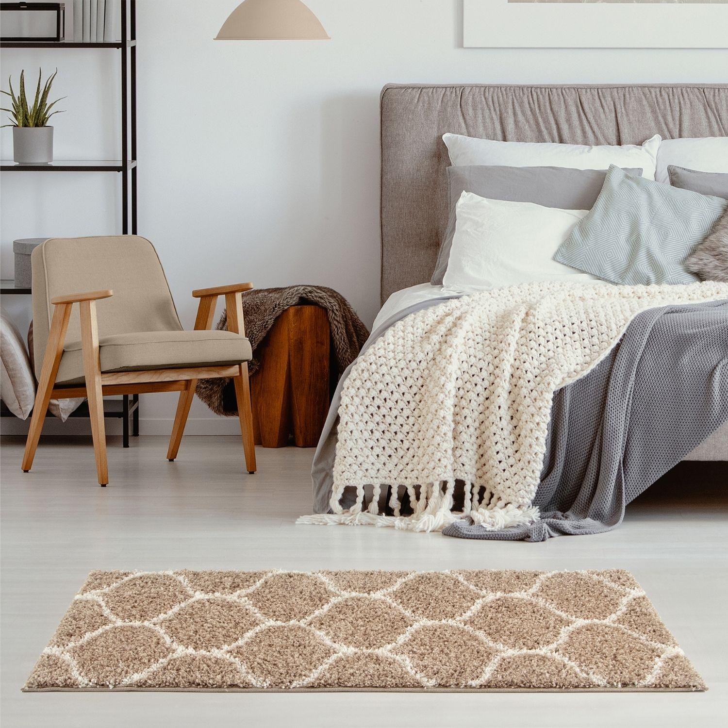 Moroccan Beige Shaggy Rug | 620 - PN Home