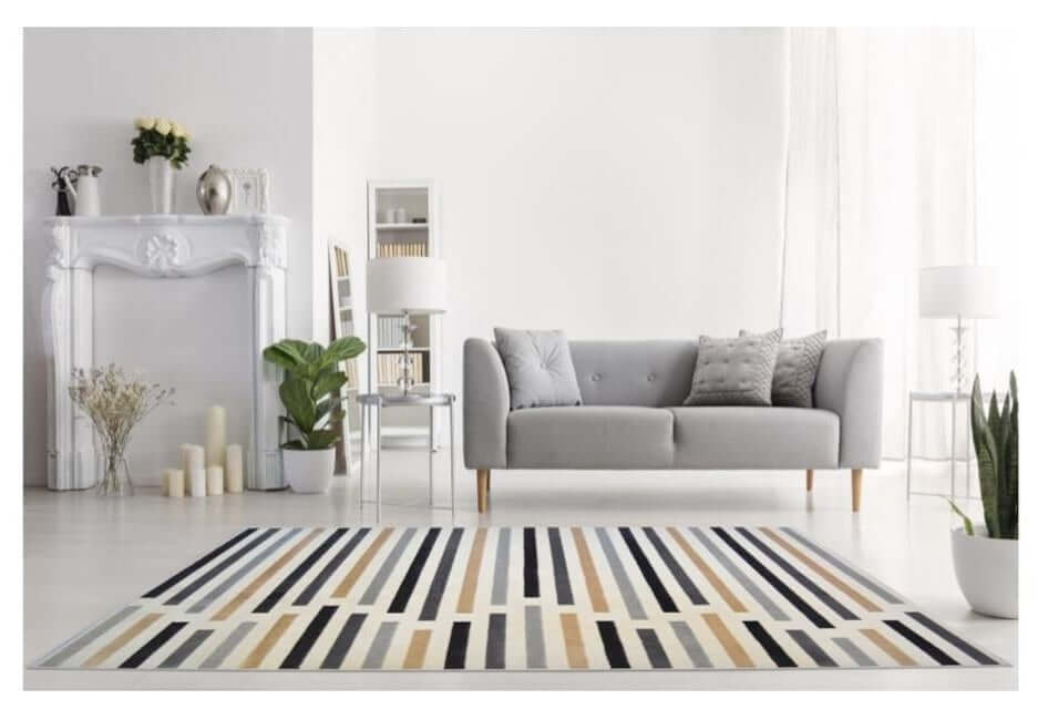 Abstract Multicolour Stripe Rug - PN Home