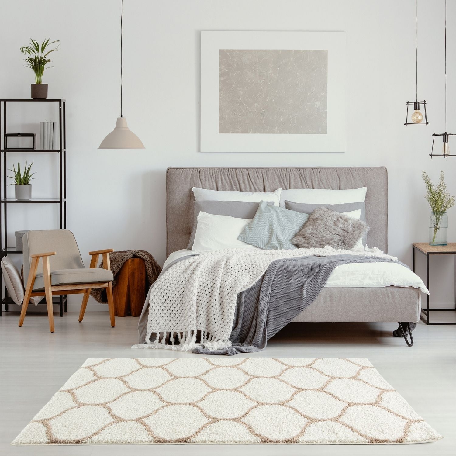 Moroccan Ivory Shaggy Rug | 630 - PN Home