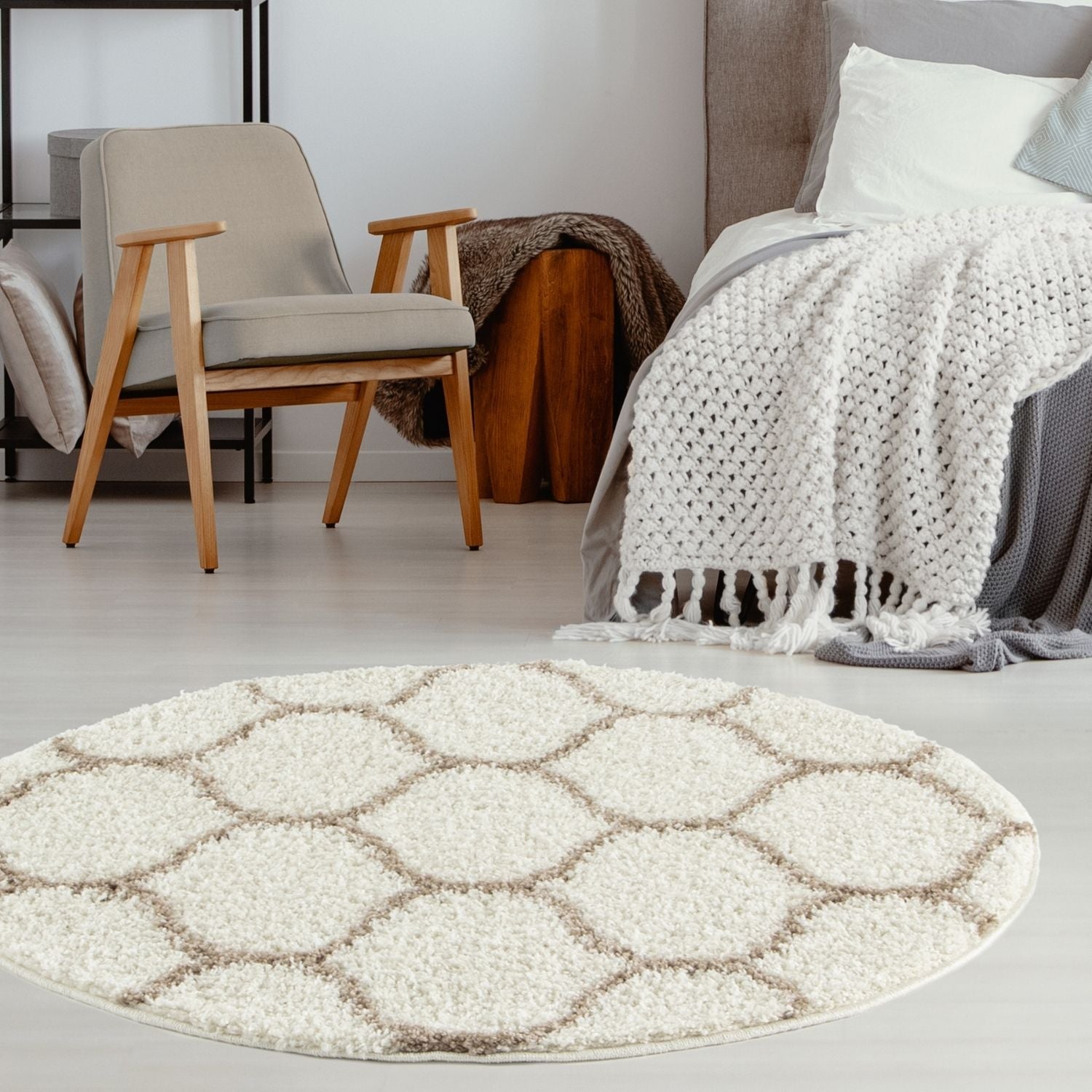 Moroccan Ivory Shaggy Rug | 630 - PN Home