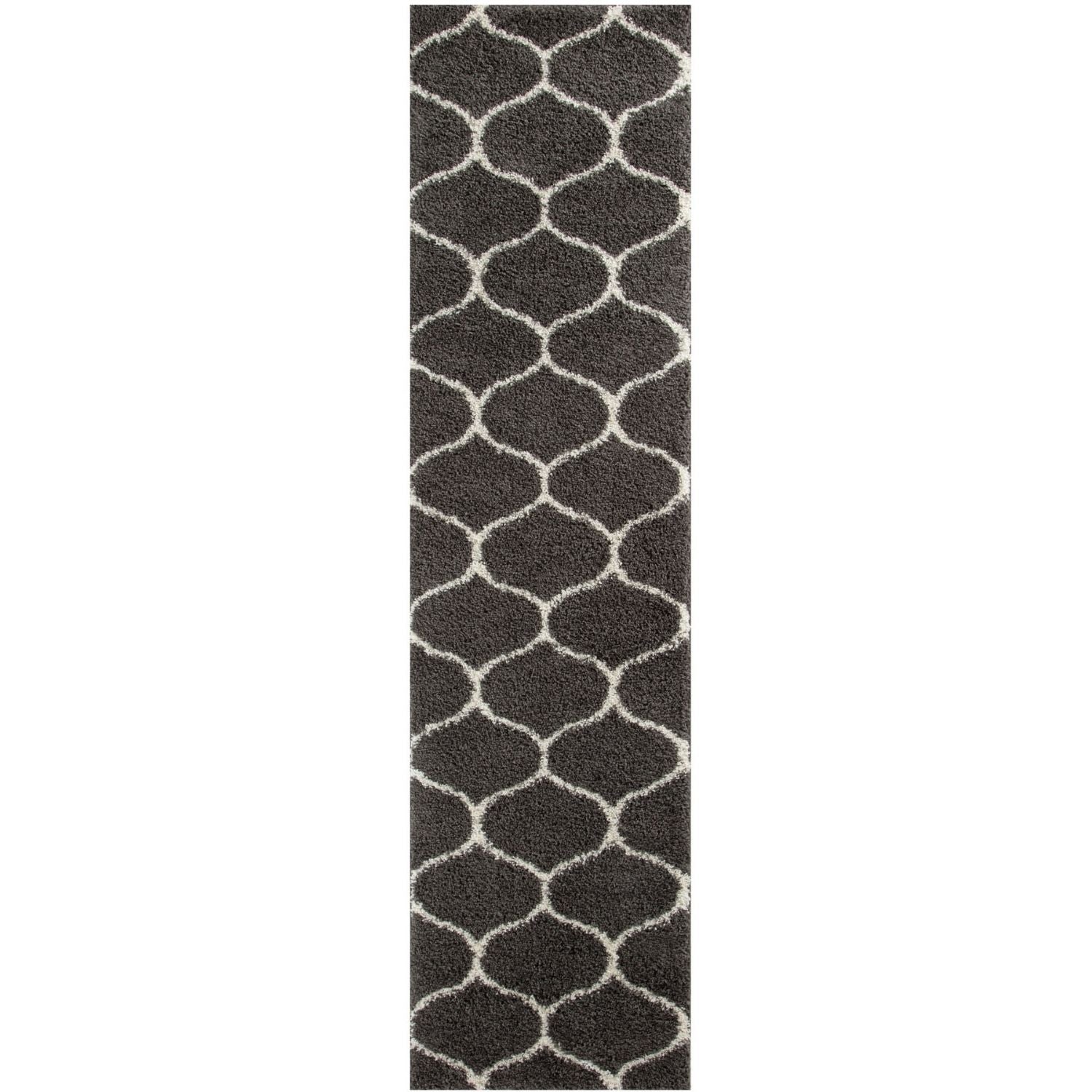 Moroccan Dark Grey Shaggy Rug | 640 - PN Home