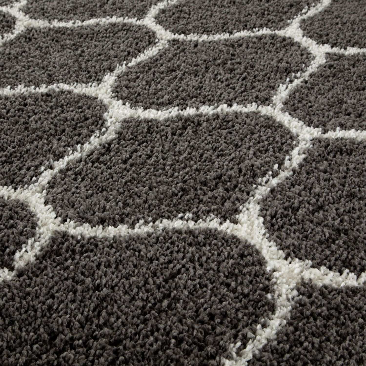 Moroccan Dark Grey Shaggy Rug | 640 - PN Home